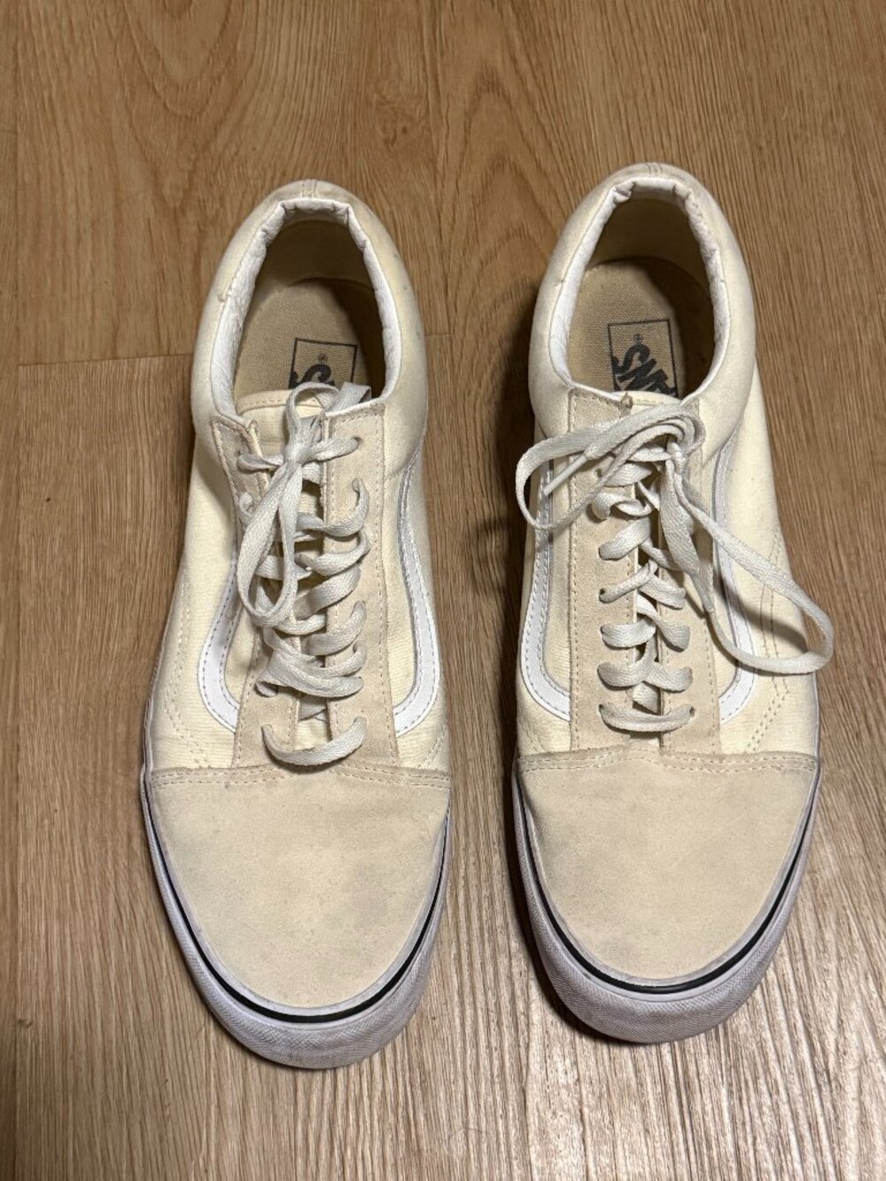 Vans Old Skool White & Cream Classic Sneakers Skater Streetwear Men's 13